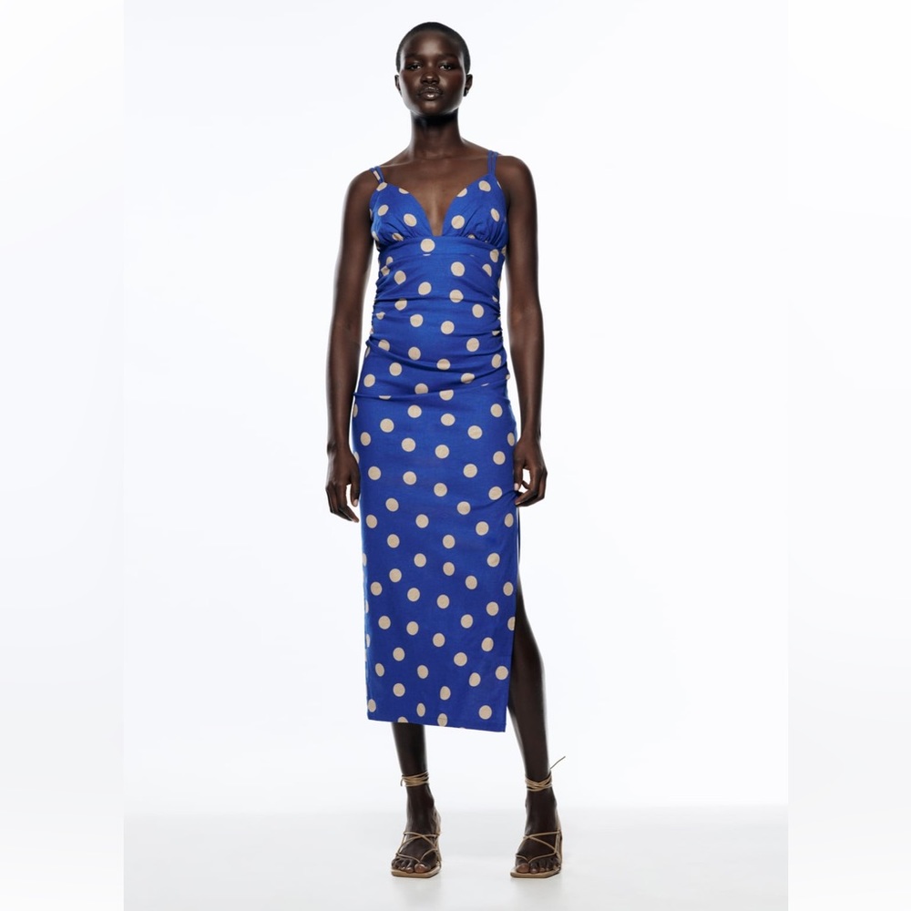 Zara linen blend dress, size S